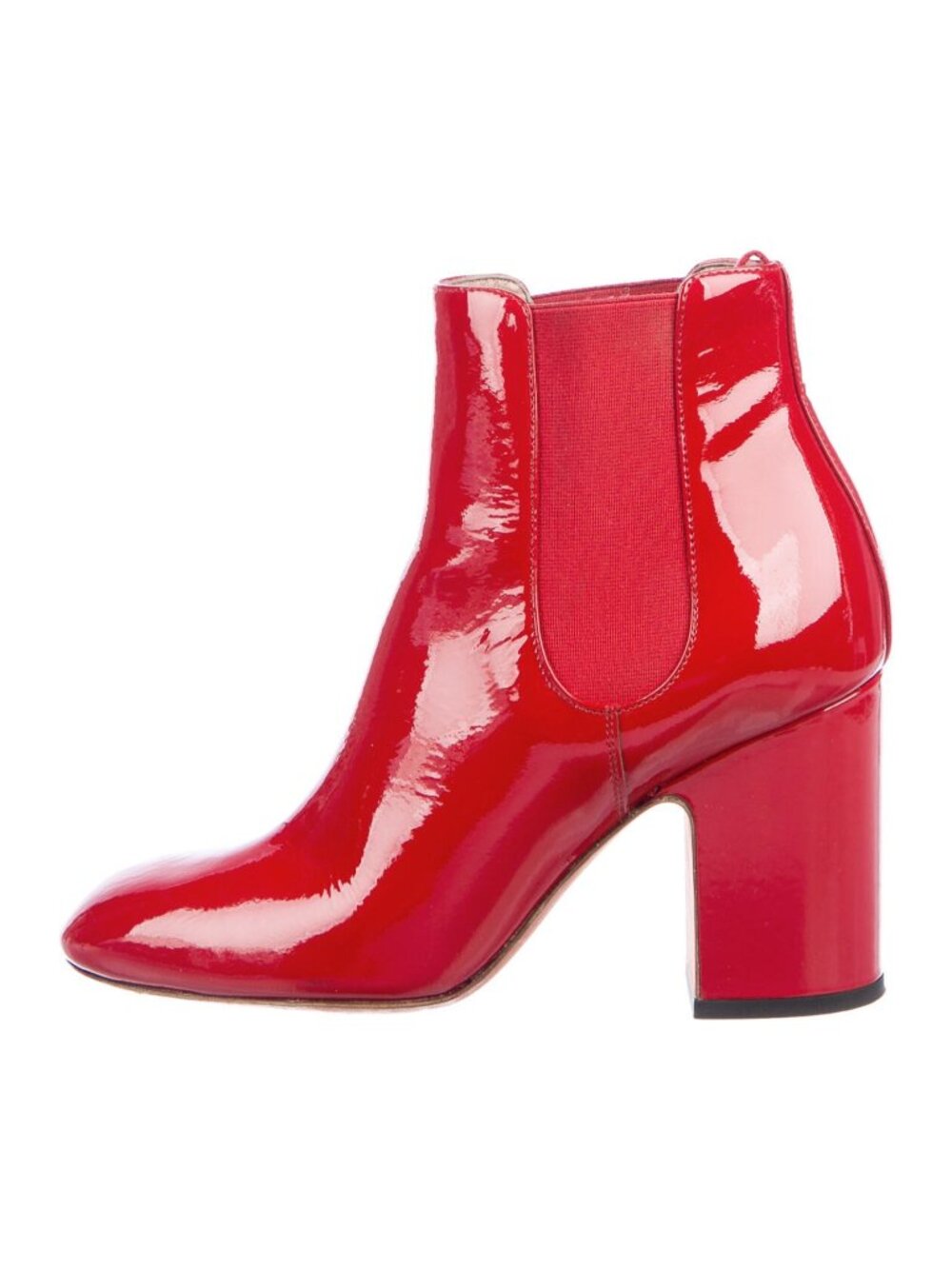 LAURENCE DACADE RED SIZE 7.5 MIA PATENT CHELSEA ANKLE BOOTIES